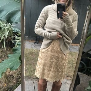 vintage gold lace shift party dress